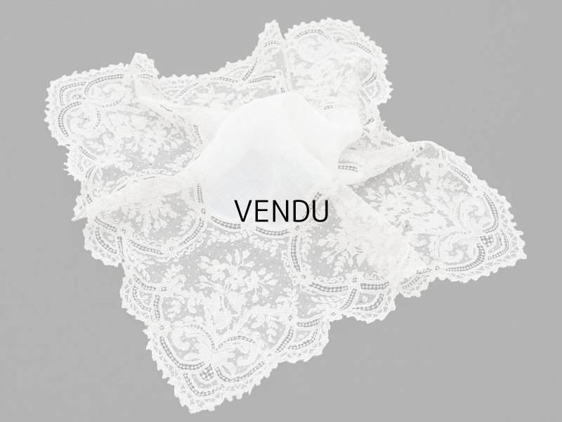 画像3: 【セール対象外】【クーポン対象外】アンティーク アランソンレース 結婚式のハンカチ【ポワン・ダランソン】
