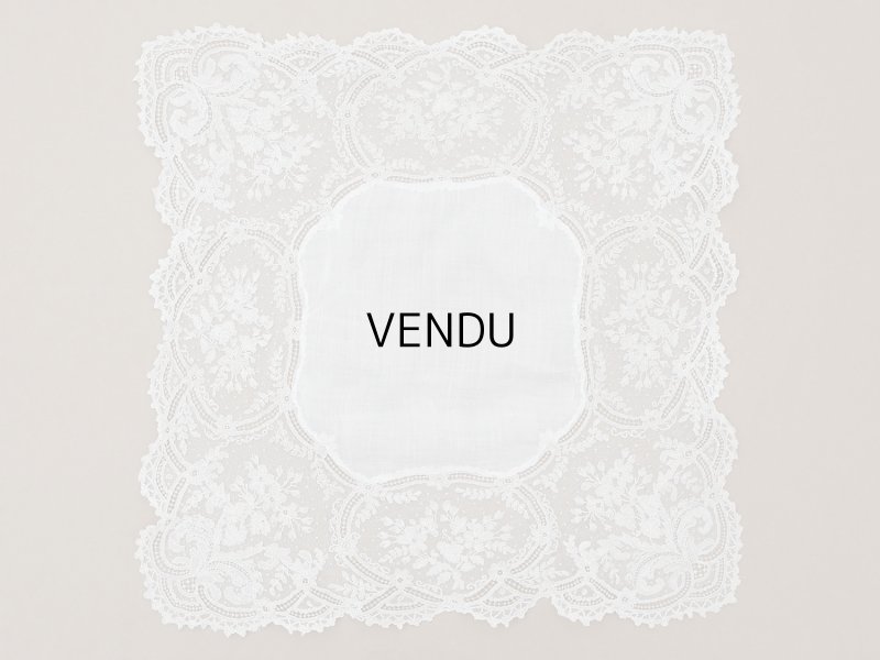 画像6: 【セール対象外】【クーポン対象外】アンティーク アランソンレース 結婚式のハンカチ【ポワン・ダランソン】