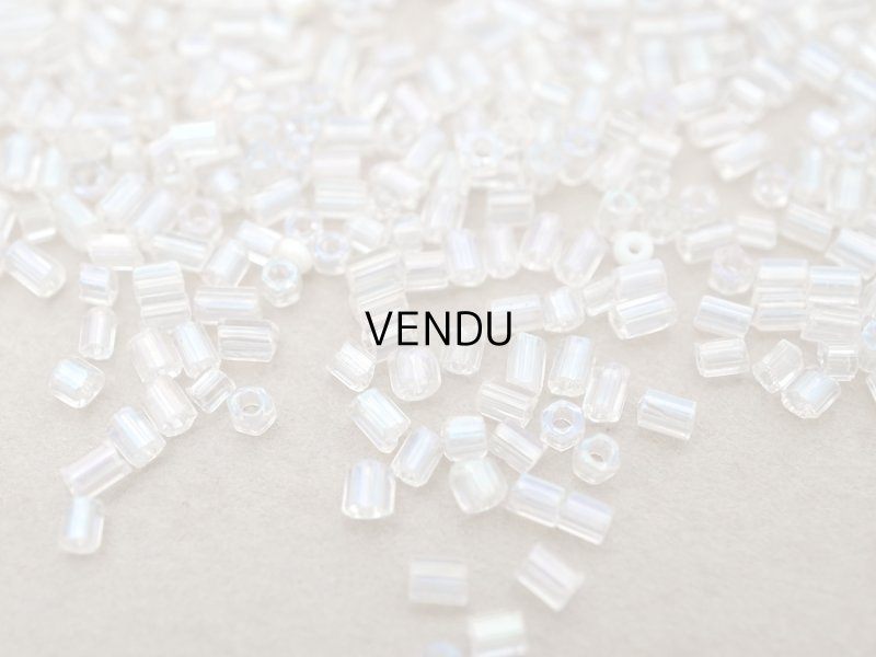 画像3: アンティーク オーロラ加工 ライン入り シードビーズ ガラス製 45g