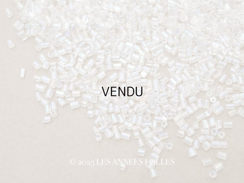 画像1: アンティーク オーロラ加工 ライン入り シードビーズ ガラス製 45g