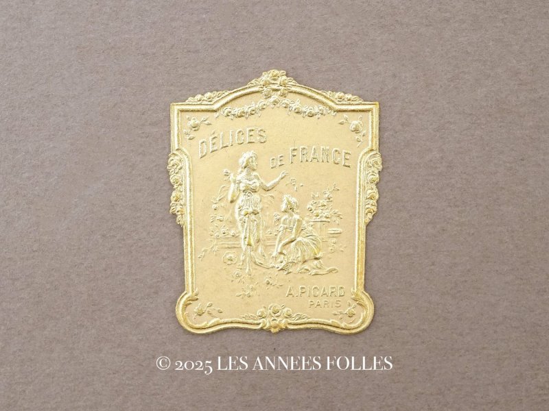 画像1: アンティーク パフュームラベル 薔薇のガーランド DELICES DE FRANCE - A.PICARD PARIS -
