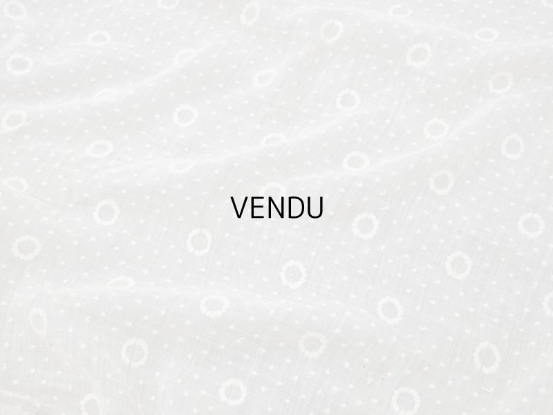 画像3: アンティーク  ドット刺繍入り コットンオーガンジー オフホワイト  75×42cm & 87×21cm