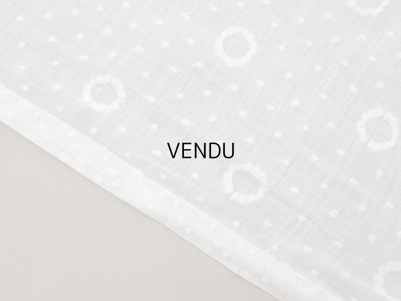 画像5: アンティーク  ドット刺繍入り コットンオーガンジー オフホワイト  75×42cm & 87×21cm