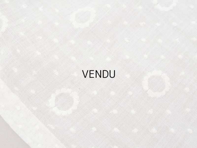 画像7: アンティーク  ドット刺繍入り コットンオーガンジー オフホワイト  75×42cm & 87×21cm