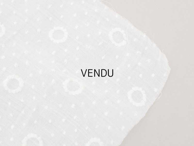 画像10: アンティーク  ドット刺繍入り コットンオーガンジー オフホワイト  75×42cm & 87×21cm