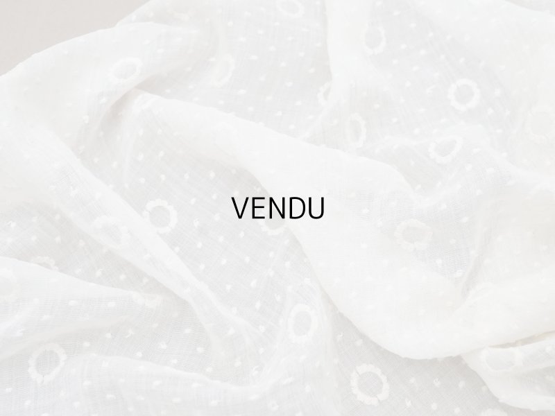 画像4: アンティーク  ドット刺繍入り コットンオーガンジー オフホワイト  75×42cm & 87×21cm