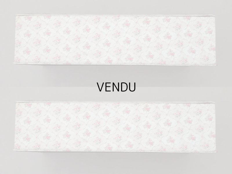 画像9: アンティーク ピンクの薔薇模様 大きなカルトナージュボックス  54.3×31.3×13.6cm