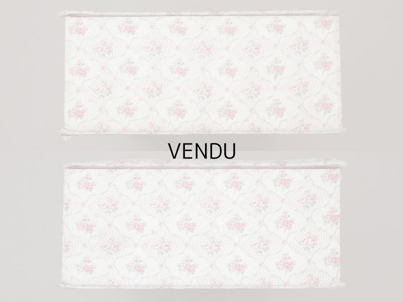 画像10: アンティーク ピンクの薔薇模様 大きなカルトナージュボックス  54.3×31.3×13.6cm