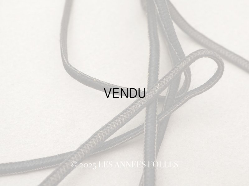 画像1: 19世紀末 アンティーク トリム ブラウン＆ブラック＆金糸 3mm幅 2.54〜4.5m