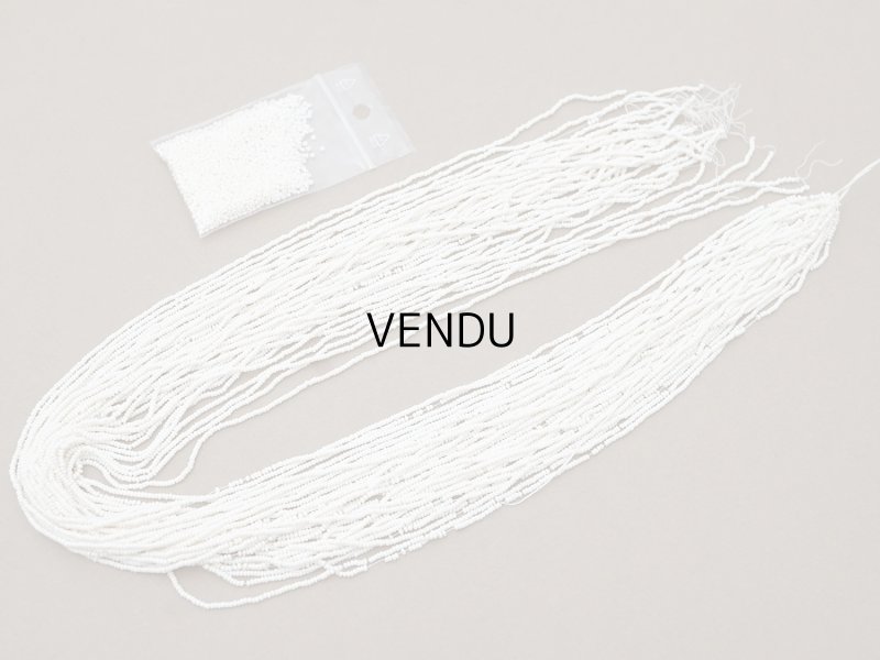 画像4: アンティーク シードビーズ エクリュ 生成り 1cm=10粒 85〜88g キャビアビーズ マイクロビーズ