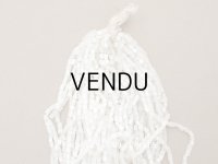 アンティーク ガラス製 サティネビーズ オフホワイト 1cm=4粒