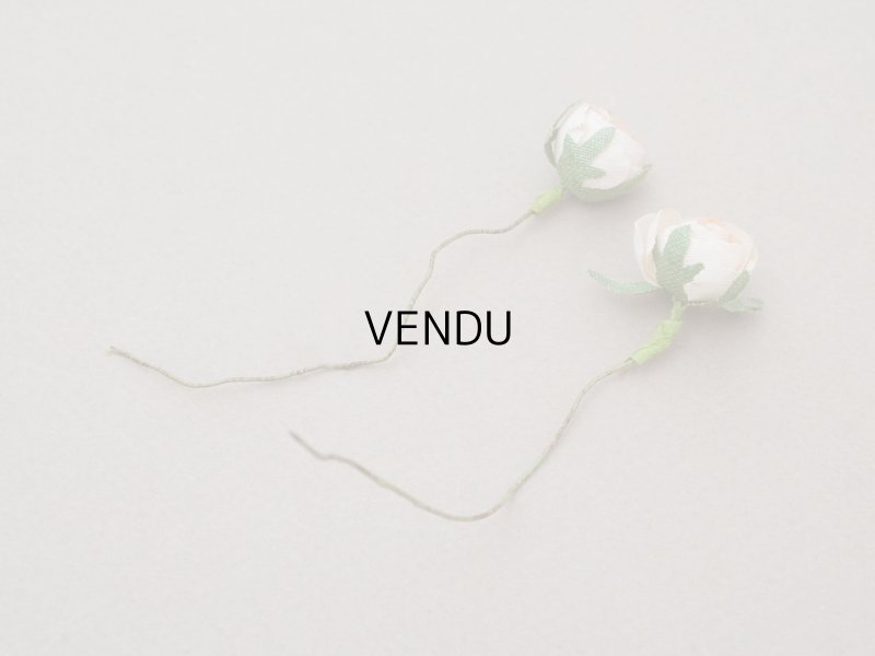 画像4: アンティーク 小さな薔薇の布花 2ピースのセット パウダーピンク ドール用