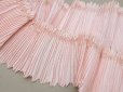 画像2: 19世紀末 アンティーク  ベビーピンク シルク製プリーツ ドレスの裾  2m 幅14cm (2)