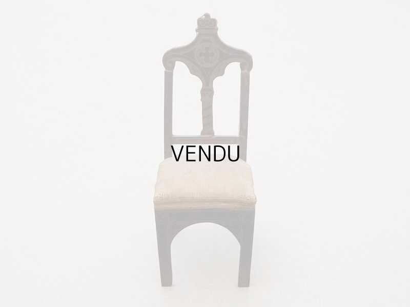 画像2: 19世紀 アンティーク ミニョネット用 チェア 十字架付き ドール用 家具 教会