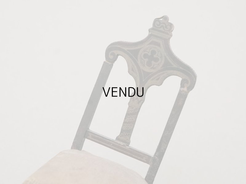 画像4: 19世紀 アンティーク ミニョネット用 チェア 十字架付き ドール用 家具 教会