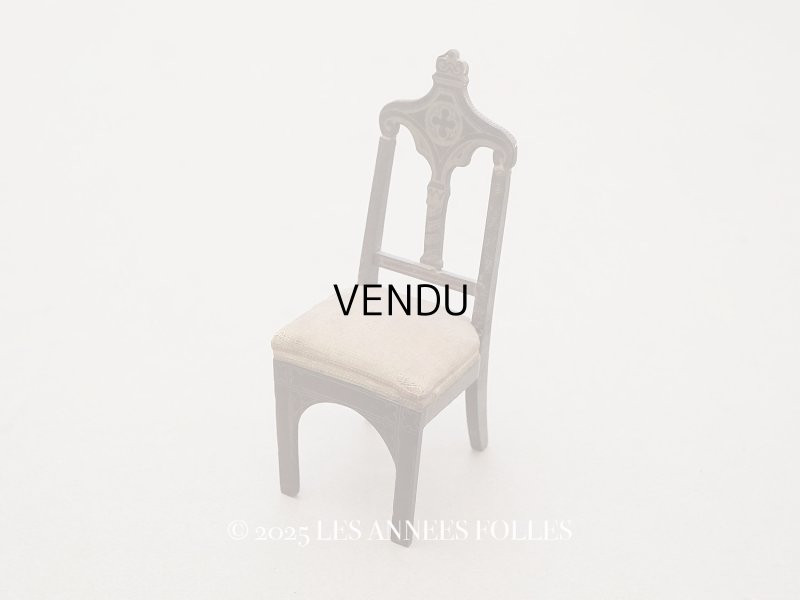 画像1: 19世紀 アンティーク ミニョネット用 チェア 十字架付き ドール用 家具 教会