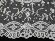 画像4: 19世紀末 アンティーク  結婚式のハンカチ 薔薇模様 アプリカシオン・アングルテール (ボビンレース)　