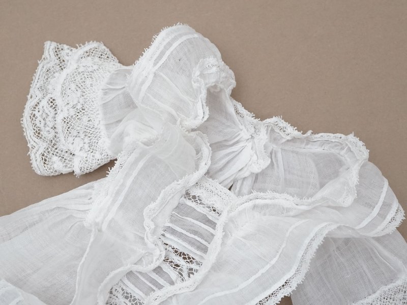 画像3: 1900年頃 アンティーク ドール用 洗礼式のドレス ドールドレス