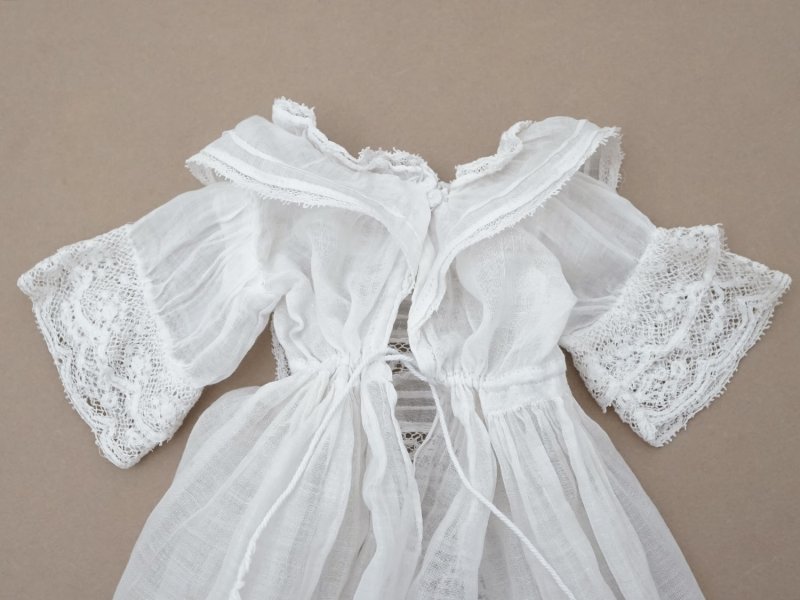 画像8: 1900年頃 アンティーク ドール用 洗礼式のドレス ドールドレス
