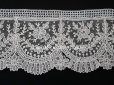 画像17: 19世紀末 アンティーク ポワンドガーズのボーダー ニードルレース  3.8m 8cm幅 花とリーフのガーランド 【ポワン・ド・ガーズ】 