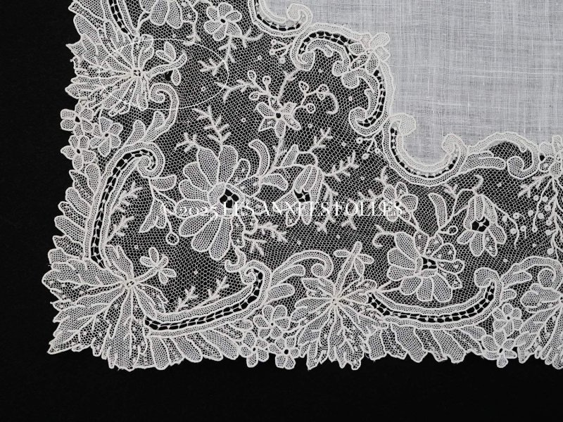 画像5: 19世紀 アンティーク ポワンドガーズ 結婚式のハンカチ【 ポワン・ド・ガーズ 】