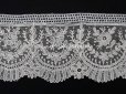 画像15: 19世紀末 アンティーク ポワンドガーズのボーダー ニードルレース  3.8m 8cm幅 花とリーフのガーランド 【ポワン・ド・ガーズ】 