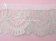 画像10: 19世紀末 アンティーク ポワンドガーズのボーダー ニードルレース  3.8m 8cm幅 花とリーフのガーランド 【ポワン・ド・ガーズ】 
