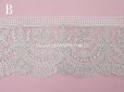 画像12: 19世紀末 アンティーク ポワンドガーズのボーダー ニードルレース  3.8m 8cm幅 花とリーフのガーランド 【ポワン・ド・ガーズ】 