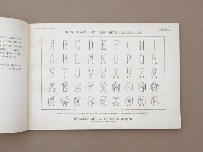 画像7: アンティーク DMC 刺繍図案帳 MONOGRAMMES ET ALPHABETS COMBINABLES - BIBLIOTHEQUE D.M.C -