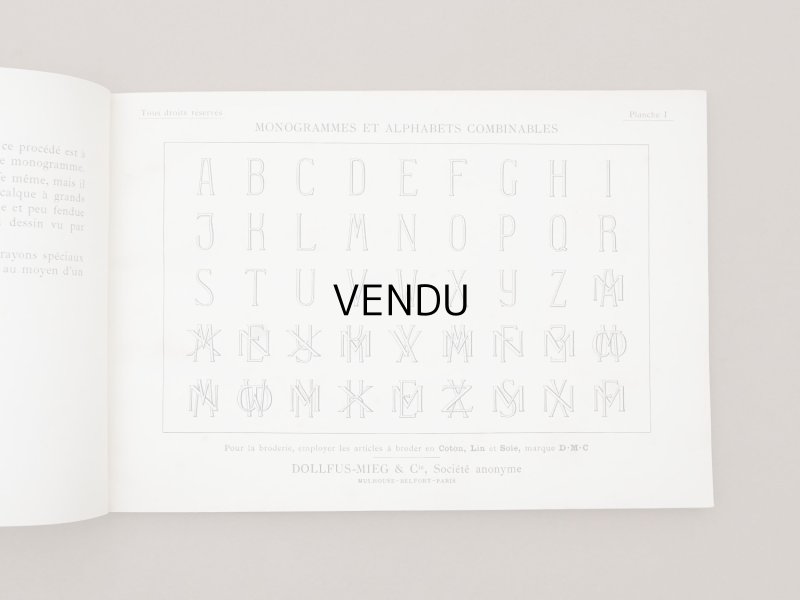 画像7: アンティーク DMC 刺繍図案帳 MONOGRAMMES ET ALPHABETS COMBINABLES - BIBLIOTHEQUE D.M.C -