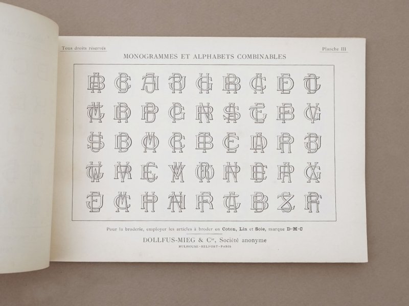画像8: アンティーク DMC 刺繍図案帳 MONOGRAMMES ET ALPHABETS COMBINABLES - BIBLIOTHEQUE D.M.C -