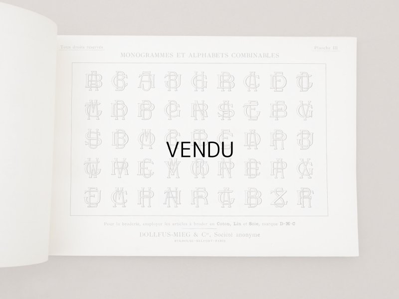 画像8: アンティーク DMC 刺繍図案帳 MONOGRAMMES ET ALPHABETS COMBINABLES - BIBLIOTHEQUE D.M.C -