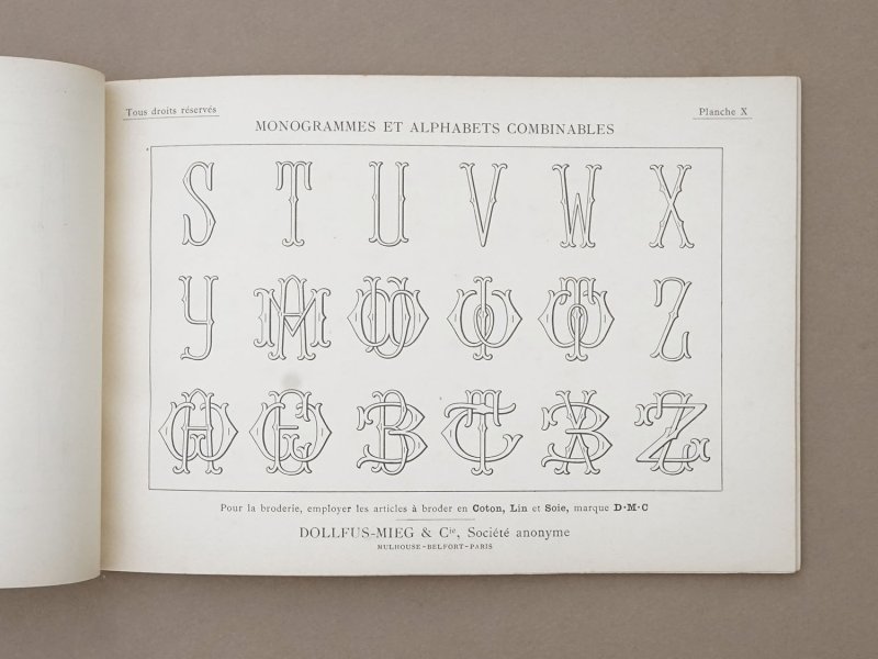 画像11: アンティーク DMC 刺繍図案帳 MONOGRAMMES ET ALPHABETS COMBINABLES - BIBLIOTHEQUE D.M.C -