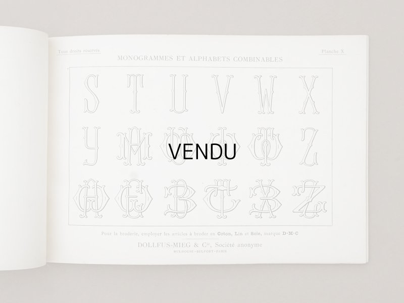 画像11: アンティーク DMC 刺繍図案帳 MONOGRAMMES ET ALPHABETS COMBINABLES - BIBLIOTHEQUE D.M.C -