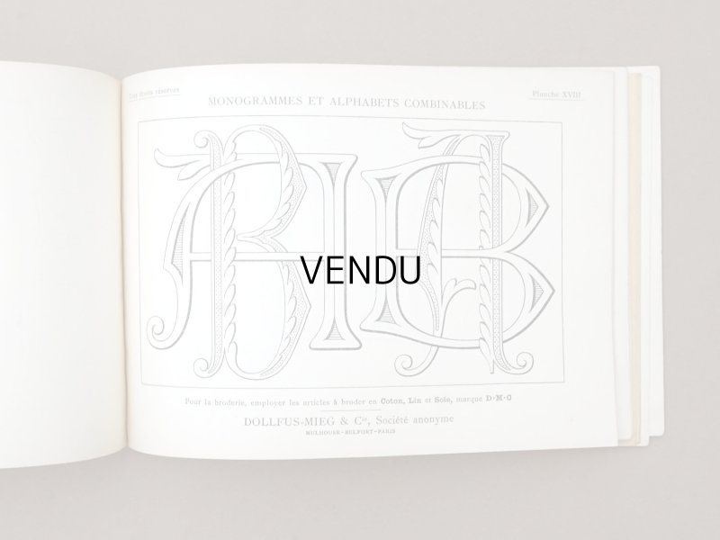画像14: アンティーク DMC 刺繍図案帳 MONOGRAMMES ET ALPHABETS COMBINABLES - BIBLIOTHEQUE D.M.C -
