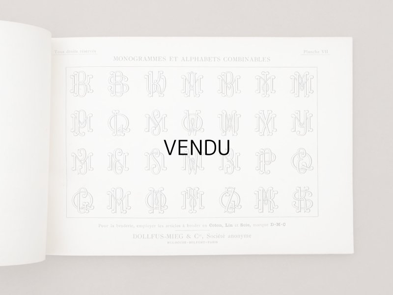 画像10: アンティーク DMC 刺繍図案帳 MONOGRAMMES ET ALPHABETS COMBINABLES - BIBLIOTHEQUE D.M.C -