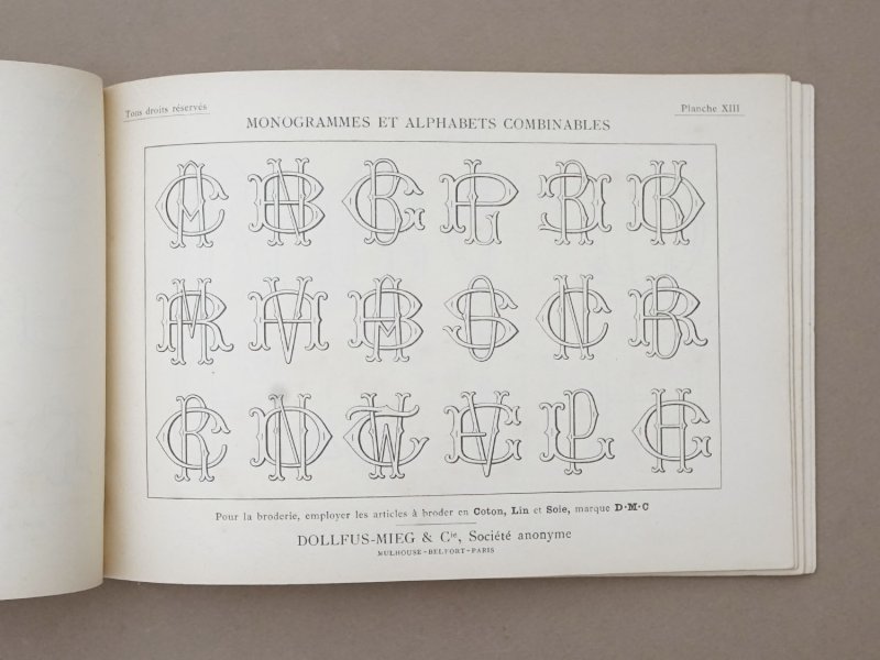 画像12: アンティーク DMC 刺繍図案帳 MONOGRAMMES ET ALPHABETS COMBINABLES - BIBLIOTHEQUE D.M.C -