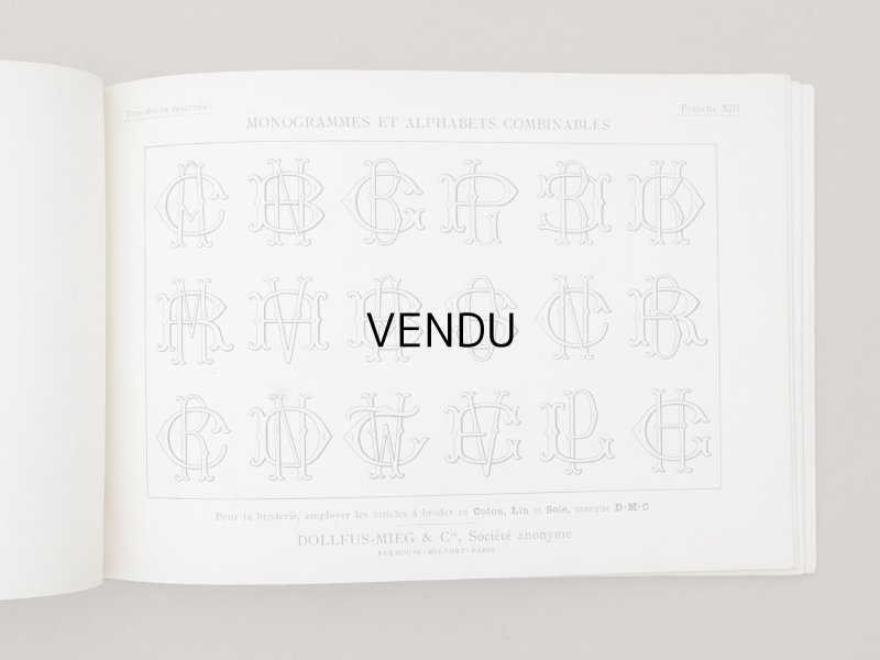 画像12: アンティーク DMC 刺繍図案帳 MONOGRAMMES ET ALPHABETS COMBINABLES - BIBLIOTHEQUE D.M.C -