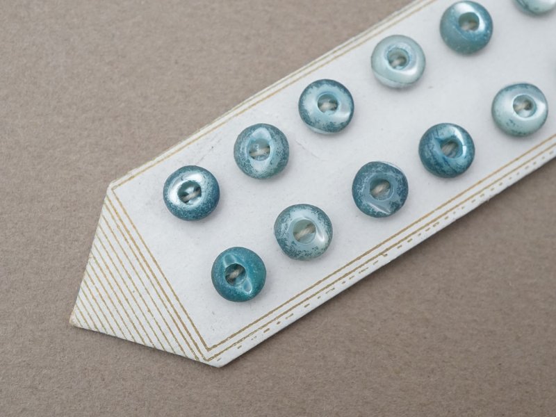 画像3: アンティーク マザーオブパール製 極小 ボタン 6mm 12ピース シェルボタン ブルーグリーン