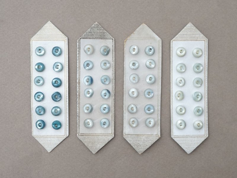 画像6: アンティーク マザーオブパール製 極小 ボタン 6mm 12ピース シェルボタン ブルーグリーン