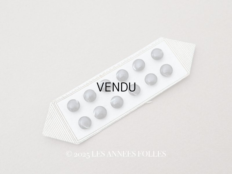 画像1: アンティーク マザーオブパール製 極小 ボタン 6mm 12ピース シェルボタン チャコールグレー