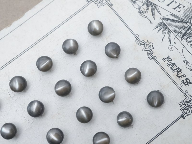 画像9: アンティーク マザーオブパール製 極小 ボタン 5mm 24ピース シェルボタン チャコールグレー