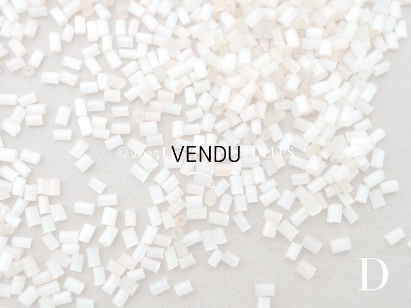 画像13: アンティーク ガラス製 サティネビーズ パウダーピンク 1cm=4粒