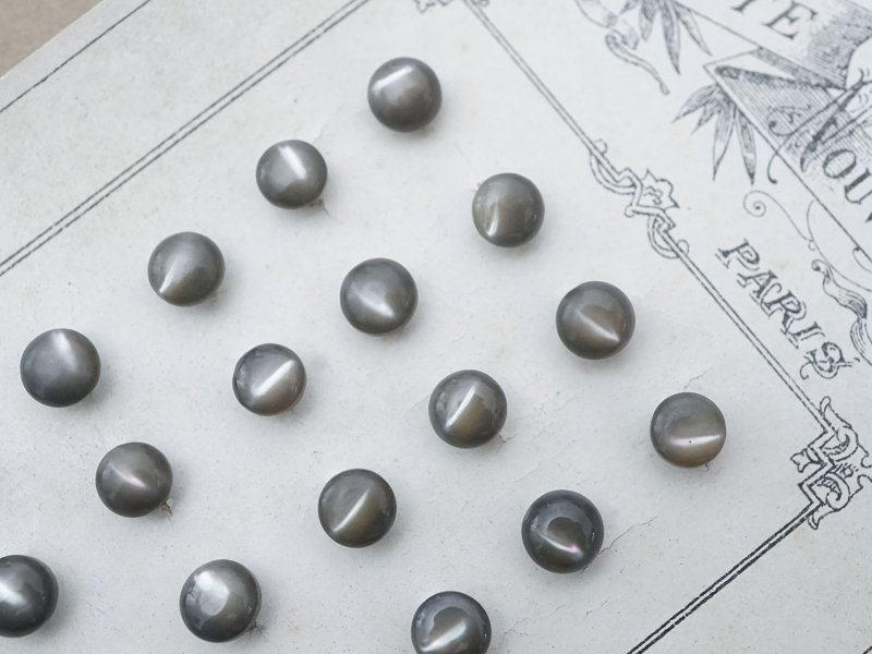 画像5: アンティーク マザーオブパール製 極小 ボタン 5mm 24ピース シェルボタン チャコールグレー