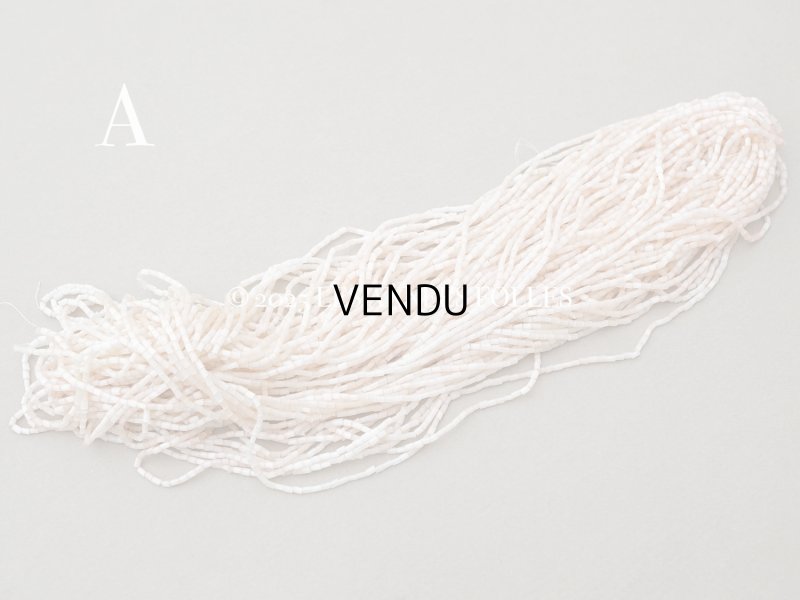 画像2: アンティーク ガラス製 サティネビーズ パウダーピンク 1cm=4粒