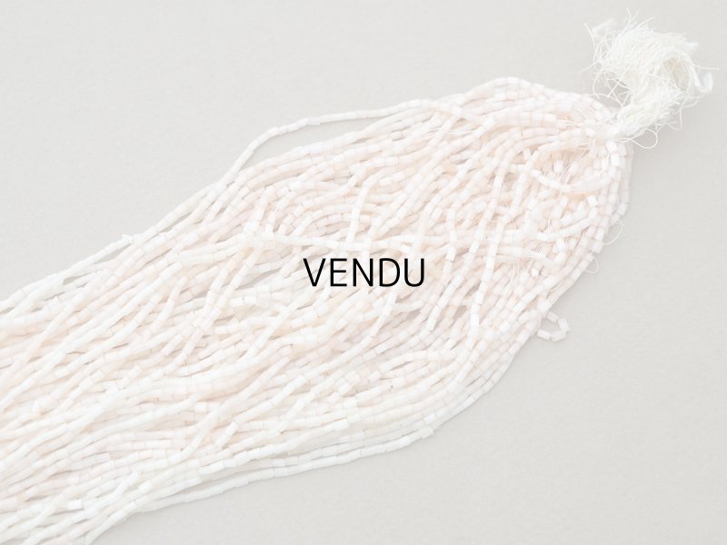 画像6: アンティーク ガラス製 サティネビーズ パウダーピンク 1cm=4粒