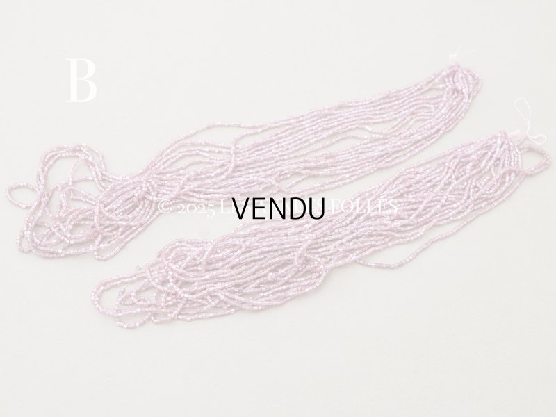 画像4: アンティーク シードビーズ カット入り ライラックピンク＆シルバー ガラス製 40〜44g