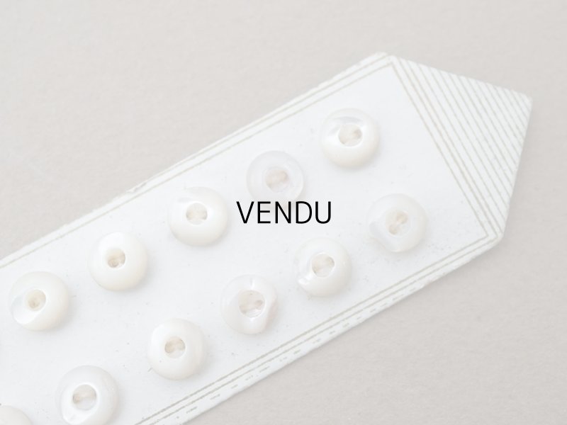 画像2: アンティーク マザーオブパール製 極小 ボタン 6mm 12ピース シェルボタン パールホワイト