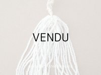 アンティーク 極小 カット入り クリスタルガラス パールホワイトのシードビーズ 