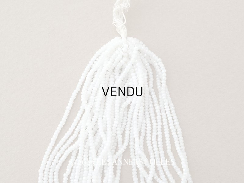 画像1: アンティーク 極小 カット入り クリスタルガラス パールホワイトのシードビーズ 